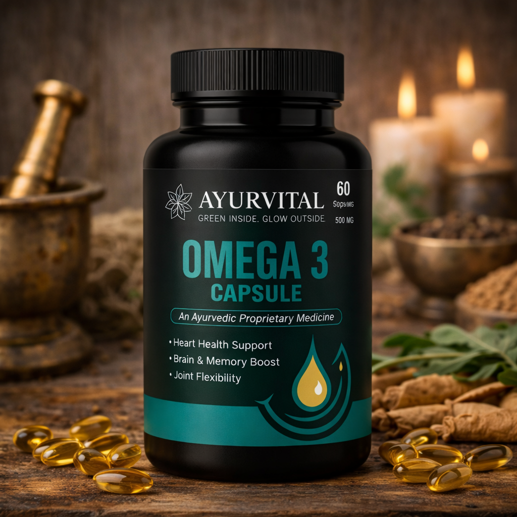 Omega-3 Capsule : Simple Health Support By Ayurvital 60 Caps 500mg